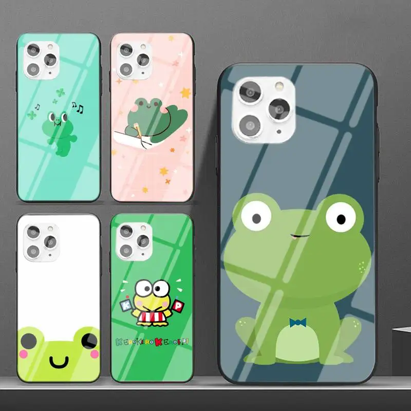 

Cute Frog Phone Case For IPhone 6 6s 7 8 Plus X Xs Xr Xsmax 11 12 Pro Promax 12mini Tempered Glass