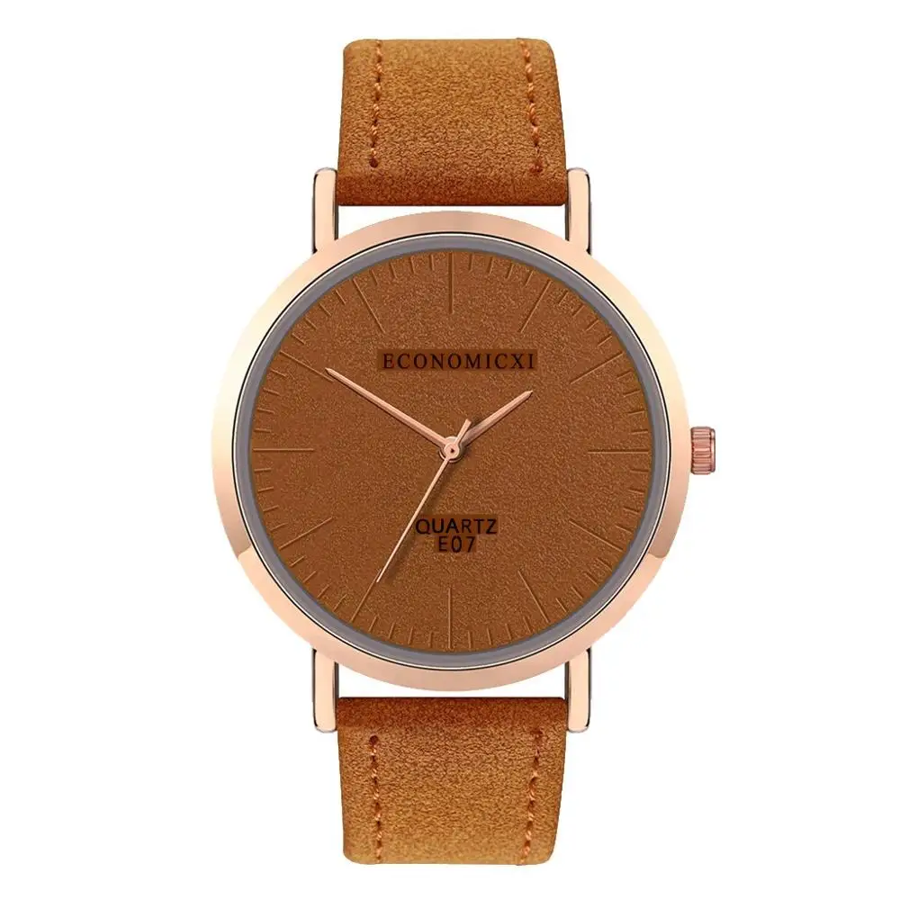 Кофе Лидер продаж, женские часы, аналоговые, повседневные, Reloj Mujer, с кожаным ремешком, кварцевые наручные часы, женские часы, siple, роскошные часы с циферблатом - Цвет: Кофе