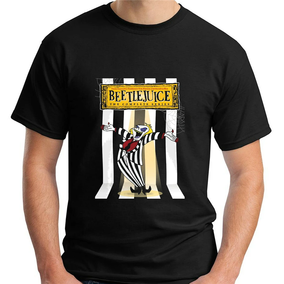 Новинка черная футболка с принтом из фильма ужасов Beetlejuice американский
