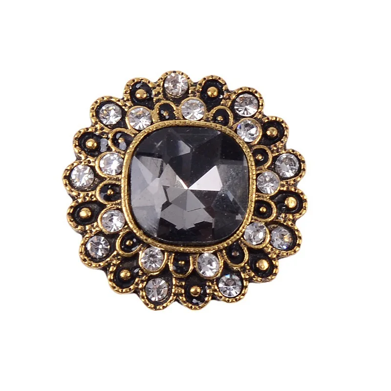 30pcs Antique gold alloy accessories flower plate buckle color crystal shoes and clothing materials bow tie DIY hand jewelry