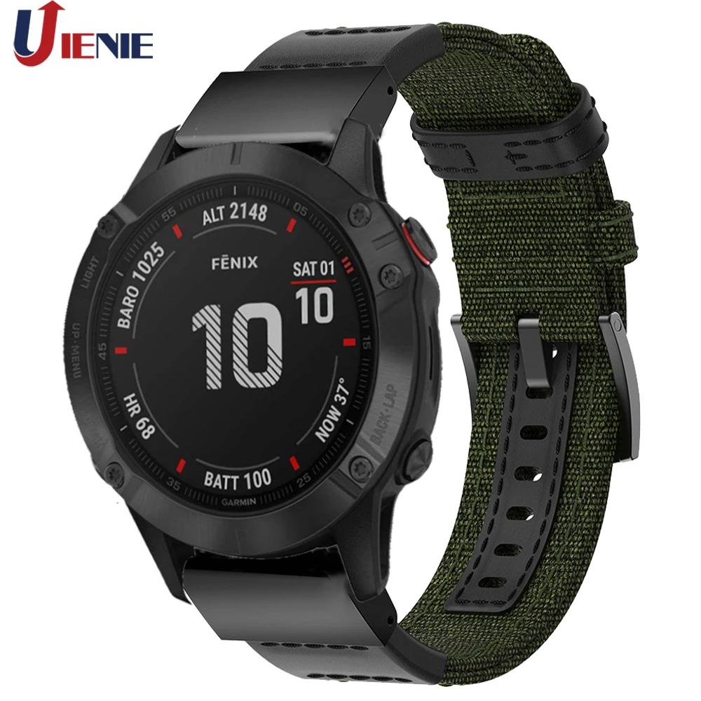 26 мм нейлоновый спортивный ремешок для часов Garmin Fenix 6x/6x Pro/5X Plus/ 3 HR/D2 Bravo/Mk1 Смарт