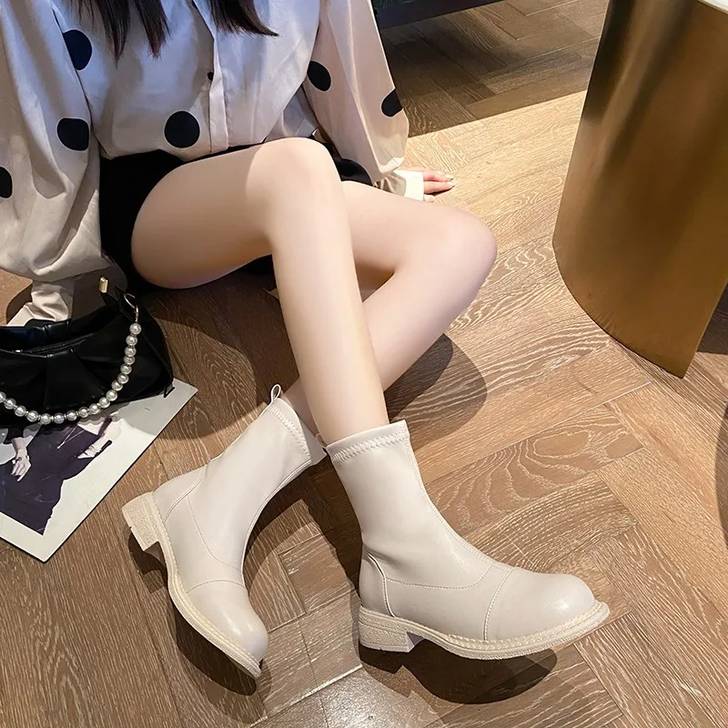 Women's ankle boots fashion thick-soled warm winter shoes women's thick-soled office ladies casual daily shoe size