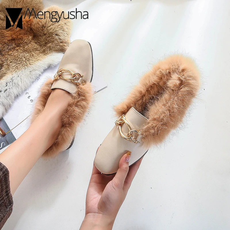 2020 Брендовая обувь с цепями Женская жилетка из настоящего кроличьего меха на