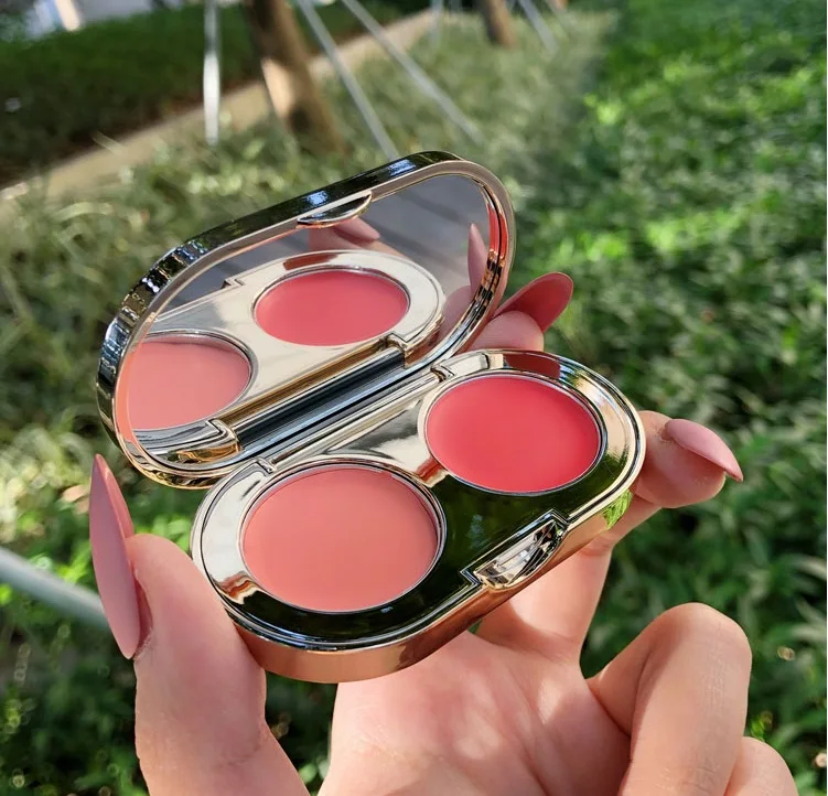 2 цвета Румяна для лица Палитра кремовый пигментированные румяна щек