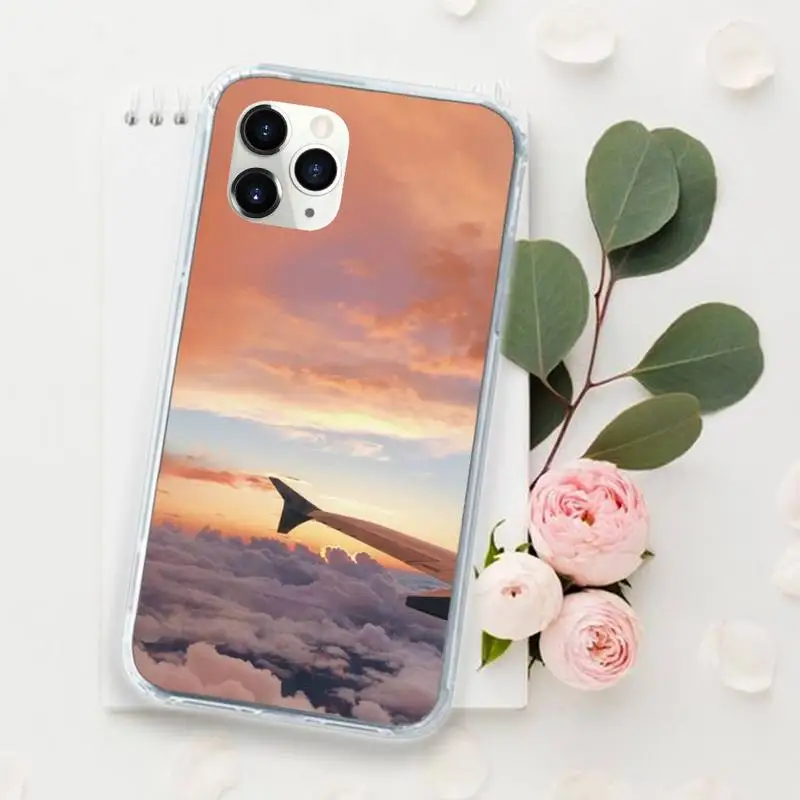

Aircraft travel cloud Airplane Phone Case for iPhone 11 12 pro XS MAX 8 7 6 6S Plus X 5S SE 2020 XR Luxury shell funda coque