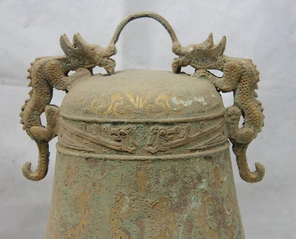 Voge gem S1344 13 &quotКитайский народный бронзовый позолоченный храм зверь Дракон дикие