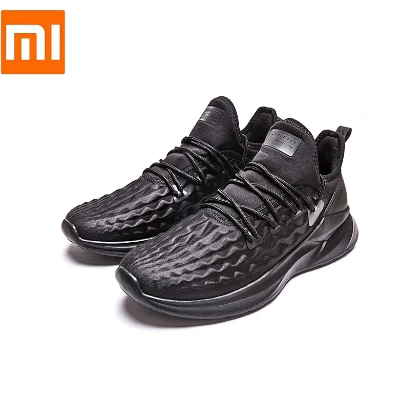 Xiaomi Mijia модные легкие Нескользящие кроссовки Мужская Спортивная обувь беговые кроссовки на шнуровке Мужская прогулочная обувь - Цвет: Черный