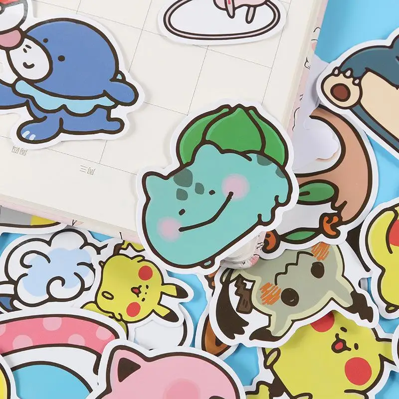 

38Pcs Japanese Anime Pokemon Pocket Monsters Cartoon Cute Sticker Creative Mobile Phone Decoration
