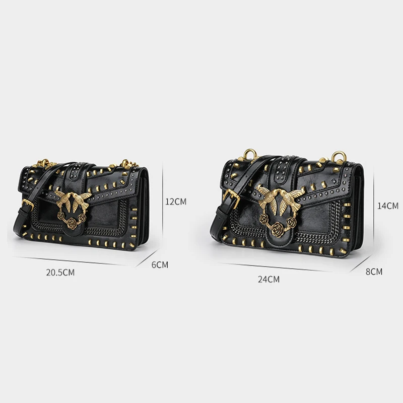 

Luxury Branded Designer Women's Fashion Chain Swallow Leather Shoulder Messenger Bags Trend Crossbody Handbags And Purse