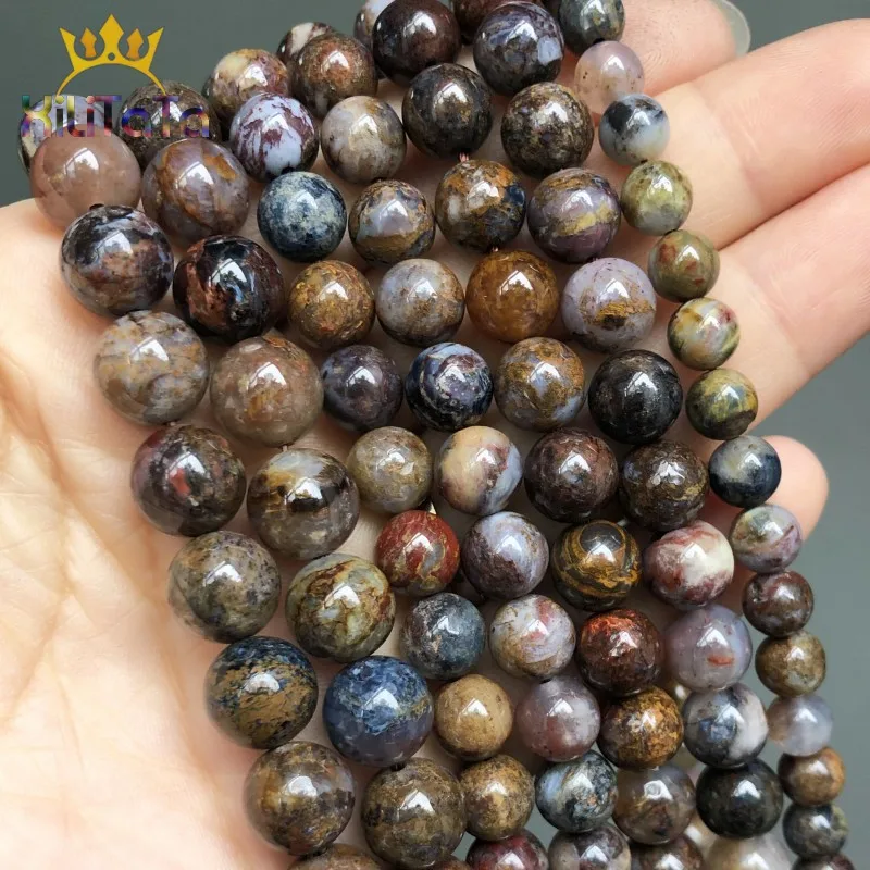 Round Natural Pietersite Stone Beads Loose Spacer Beads For Jewelry Making DIY Bracelet Necklace 15Inches 6/8/10/12mm