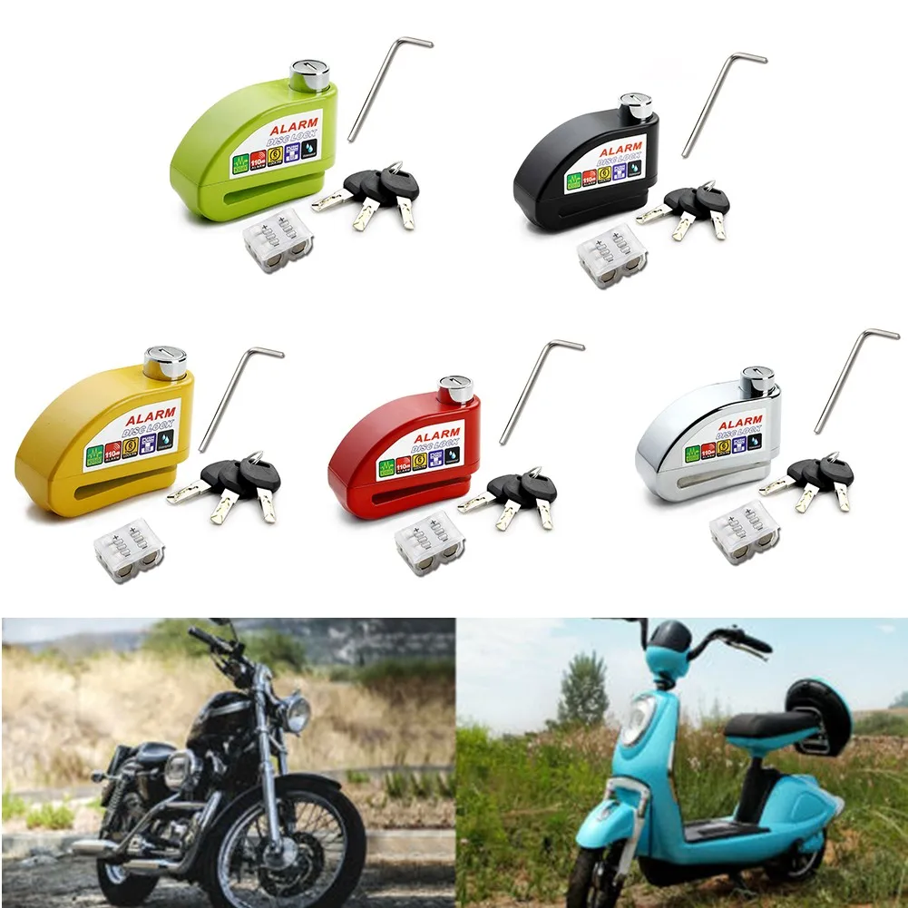 

1 Set Bicycle Alarm Lock Motorcycle Disc Brake Padlock Scooter Cycle Bike Electric Motorbike Security Anti-Thef Accessories