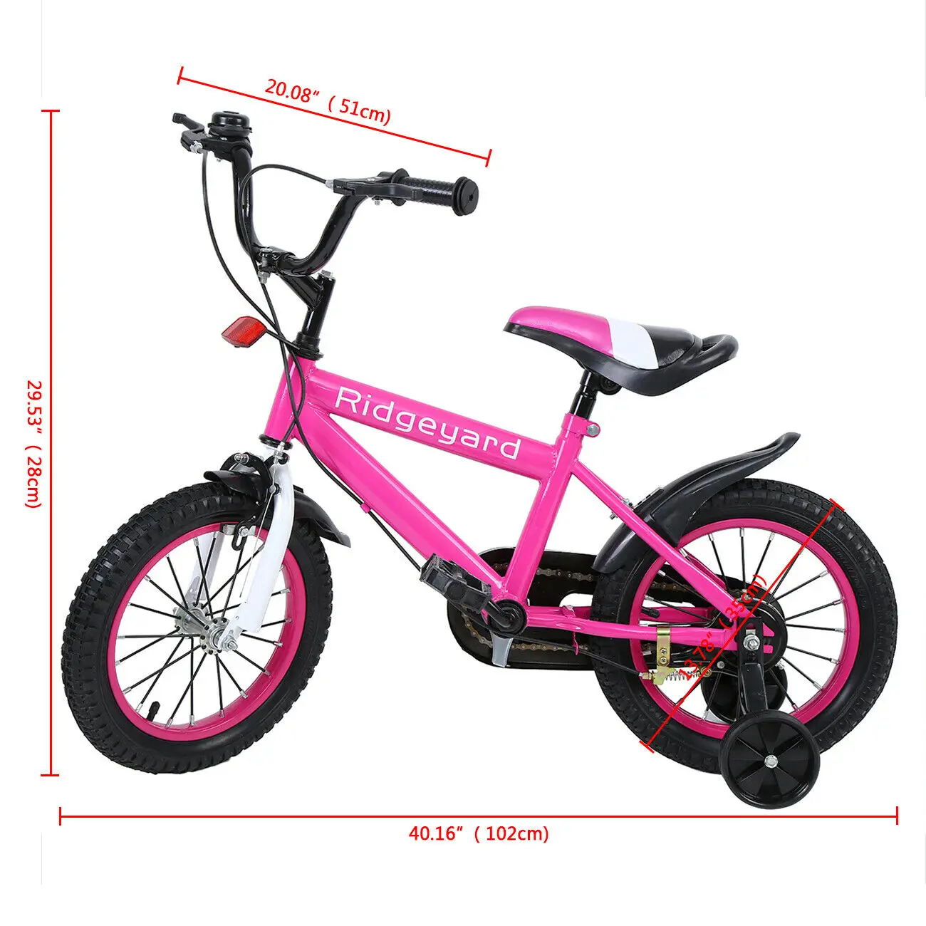 Ridgeyard 14 Inch Children Kids Bicycle Freestyle Road Bike Auxiliary Training Wheel Riding For 3-6 Years Old Girls Gift Pink | Спорт и