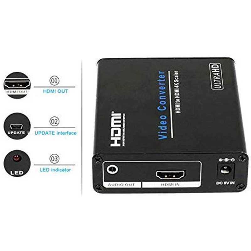 Преобразователь HDMI в 4K преобразователь вниз/Upscaler с зумом Aux o 3D 1080P для PS4 PS3 HD