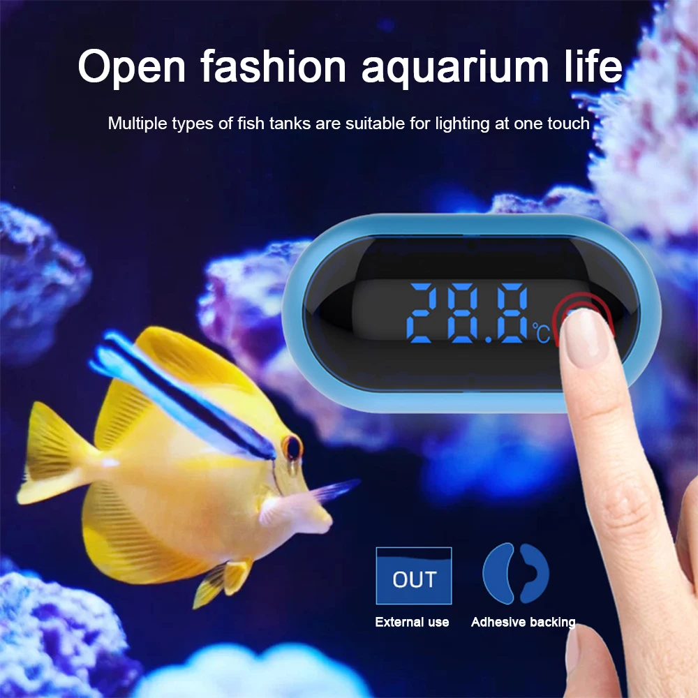 

Аквариумный термометр со светодиодным цифровым сенсорным дисплеем, электронный измеритель температуры, измеритель температуры аквариума,...