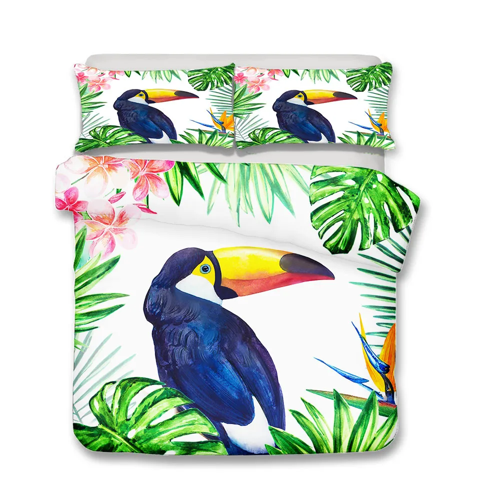 Комплект постельного белья для мальчиков и девочек с изображением экзотического