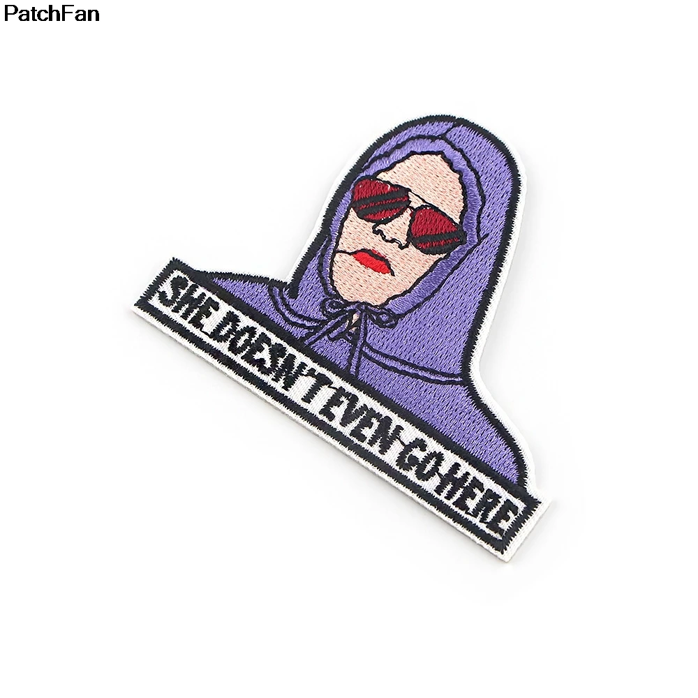 A3754 Patchfan DIY значки с героями мультфильмов вышивкой она даже не Go Here для девочек