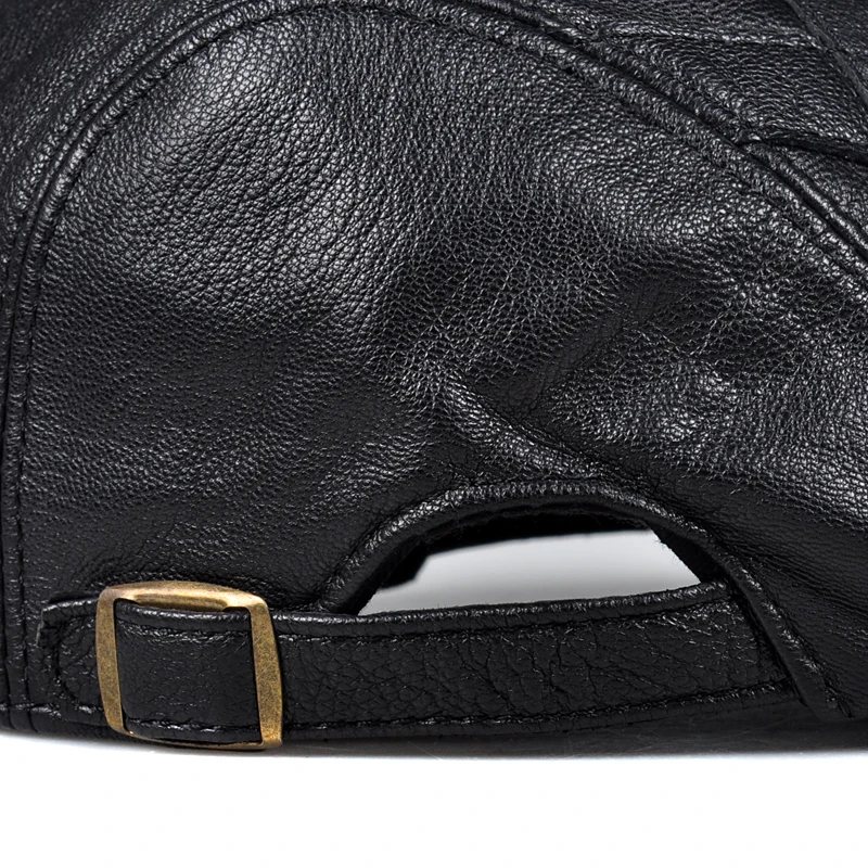 Мужской берет из натуральной кожи Pudi шапка зимние теплые бейсболки для мальчиков