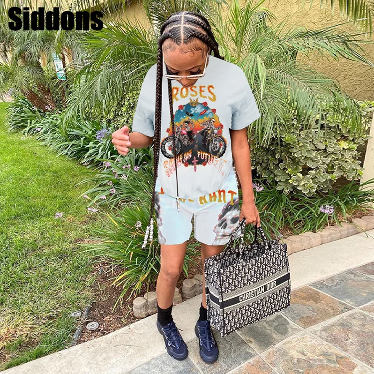 Женский спортивный костюм из 2 предметов футболка с коротким рукавом и