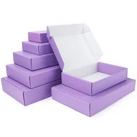 5pcs 10pcs purple violet gift box festival party 3 layer corrugated box carton supports customized size printing logo