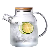 1l1 8l glass teapot heat resistant borosilicate boiling teapot transparent water kettles juice tea water pot with lid household
