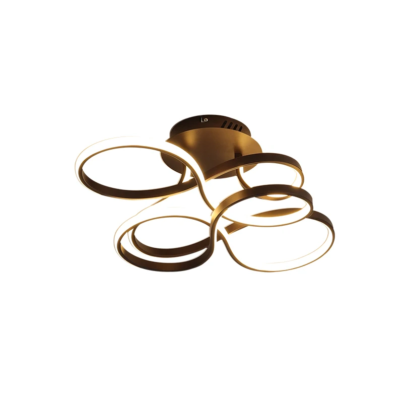 

VEIHAO Creative white modern LED ceiling lights for living room bedroom meeting room RC dimming golden ceiling lamp lighting
