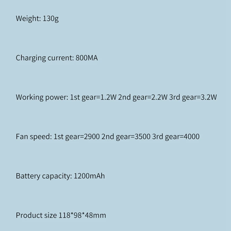 Портативный Электрический шейный вентилятор Bear с большой емкостью аккумулятора