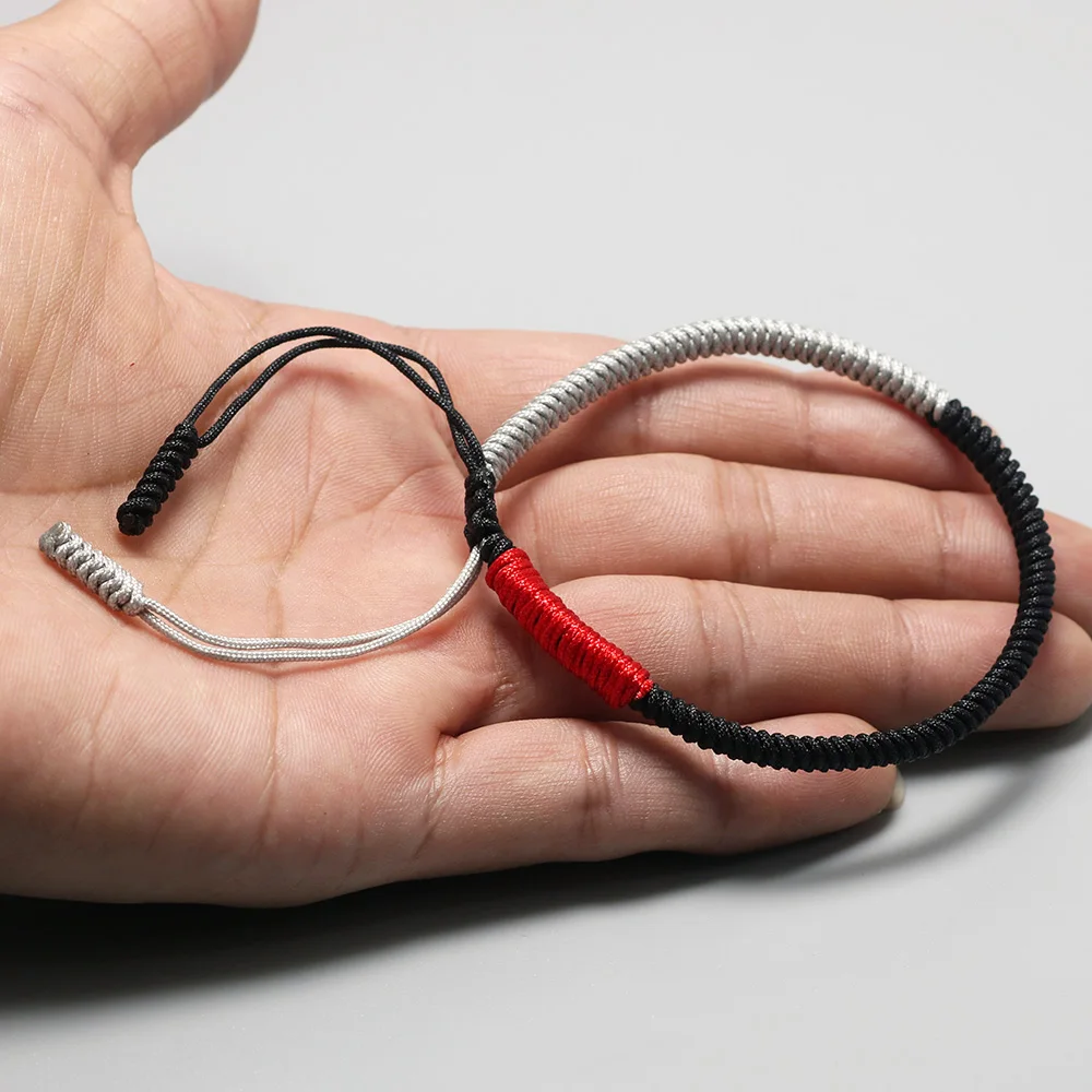 Многоцветный тибетский буддийский Плетеный вручную браслет-веревка с узлами