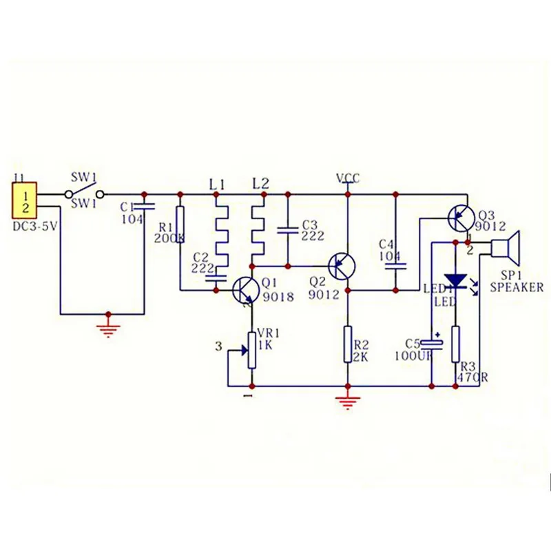 Металлоискатель Электронный DC 5V 60 мм Non-Сенсор борту модуль электронной части