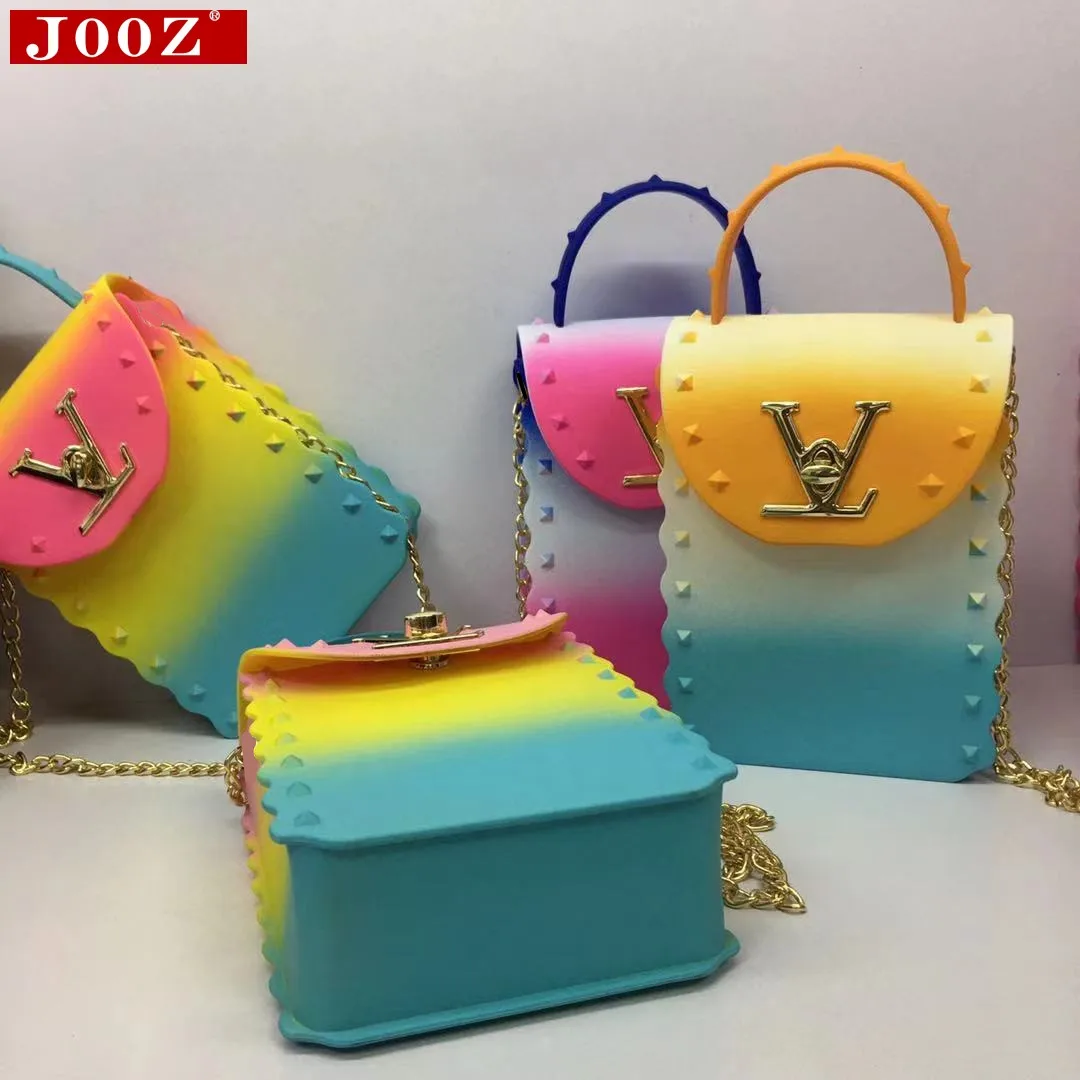 

PVC Jelly Cell Phone Bag Clear Crossbody Bags Flip rivet purse Luxury Handbags Women Bags Designer sac a main femme Shoulder bag