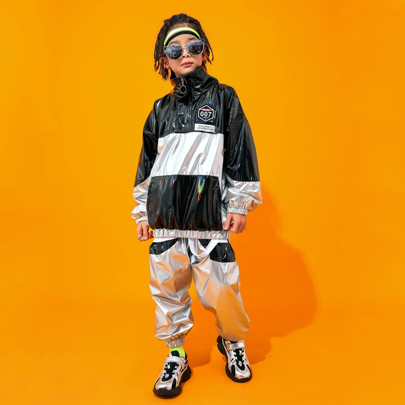 

Children'S Jazz Dance Costumes Street Dance Wear Boys Hip Hop Clothing Ballroom Hiphop Sequins Tops Pants Stage Outfits DQS3060
