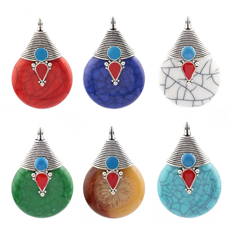 2 шт. подвески в виде капель воды из искусственного камня этнический Кулон на шею