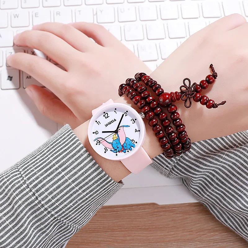 Милые детские кварцевые наручные часы с летающим слоном цветные цифровые для