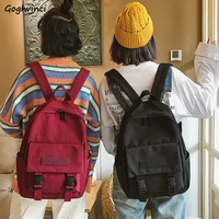 backpacks women patchwork fashion canvas chic solid preppy teens backpack harajuku simple travel bag ulzzang ins all match new
