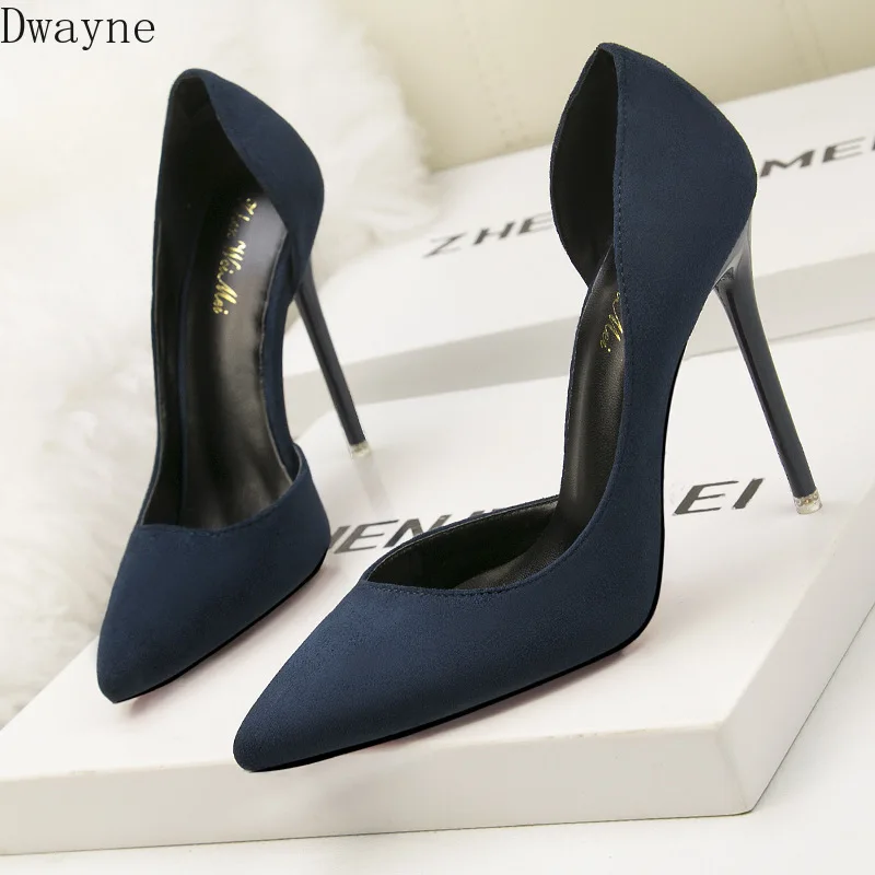 2019 сезон весна лето новые модные простые женские босоножки на шпильках Замшевые