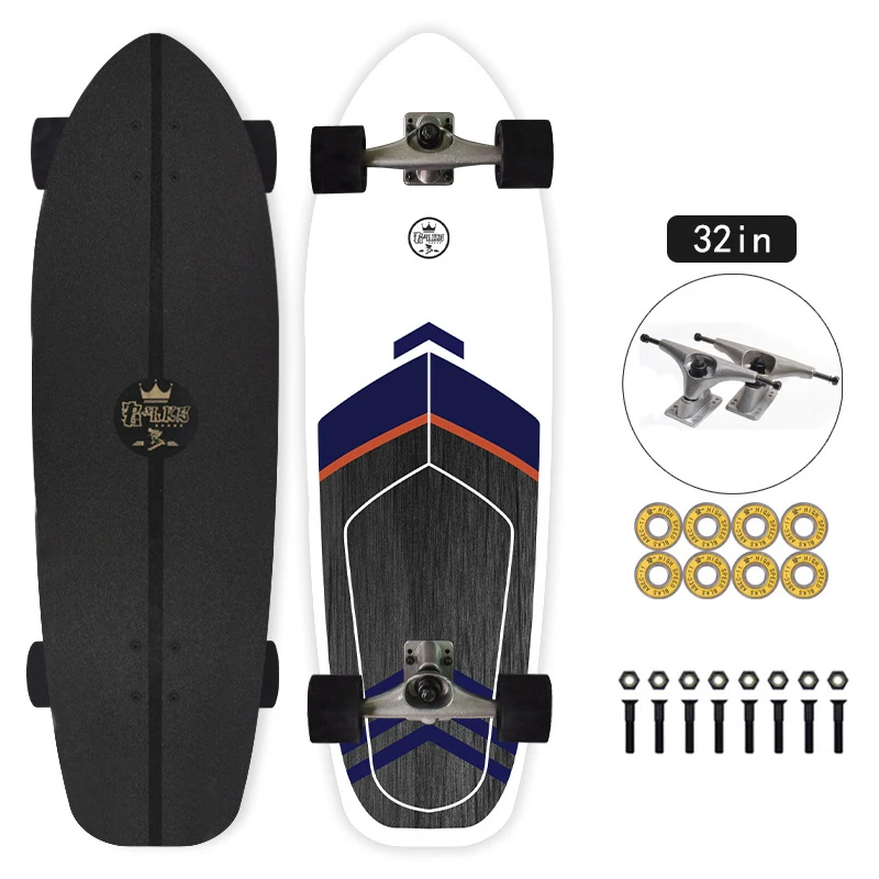 2021 82cm Professional S7 Carver Surf Land Skateboard Highly Smooth Maple Professional Land Surfboard Big Fish Board