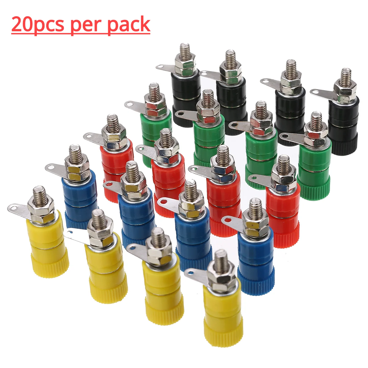 

20pcs/set 4mm Female Banana Plug Socket Connector Binding Post Amplifier Terminals Adapter For Speaker Audio Terminal Splice