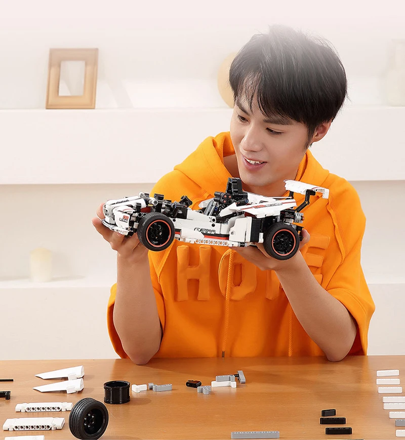 Умные строительные блоки Xiaomi MITU, гоночный автомобиль, детская игрушка, Электрический Bluetooth 5,0, приложение, умный пульт дистанционного управления, 900+ запчасти