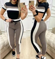 sondr printed women sport suit pockets hooded long sleeve pullover tops and workout jogger sweatpant two piece