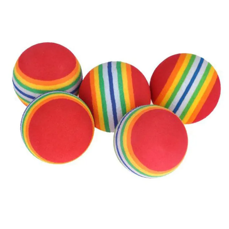 5 шт. 42 мм EVA пенопластовые мягкие радужные полосатые мячи для гольфа качели клуб