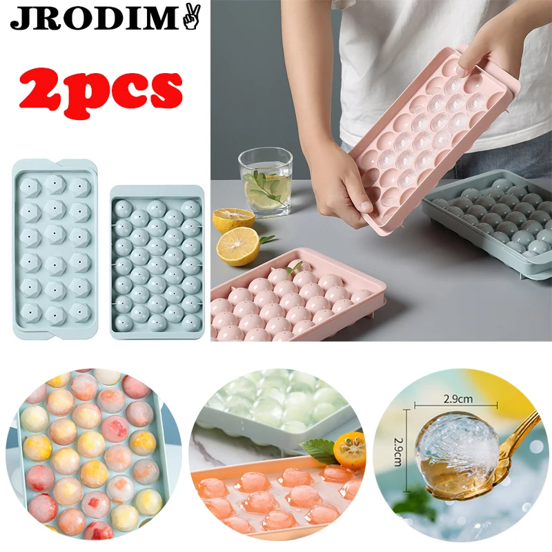 Creative Round Ice Cube Mold Diamond Tray Box DIY 18/33 Grid Cream Mould with Lid Kitchen Bar Tools for Cold Drink |