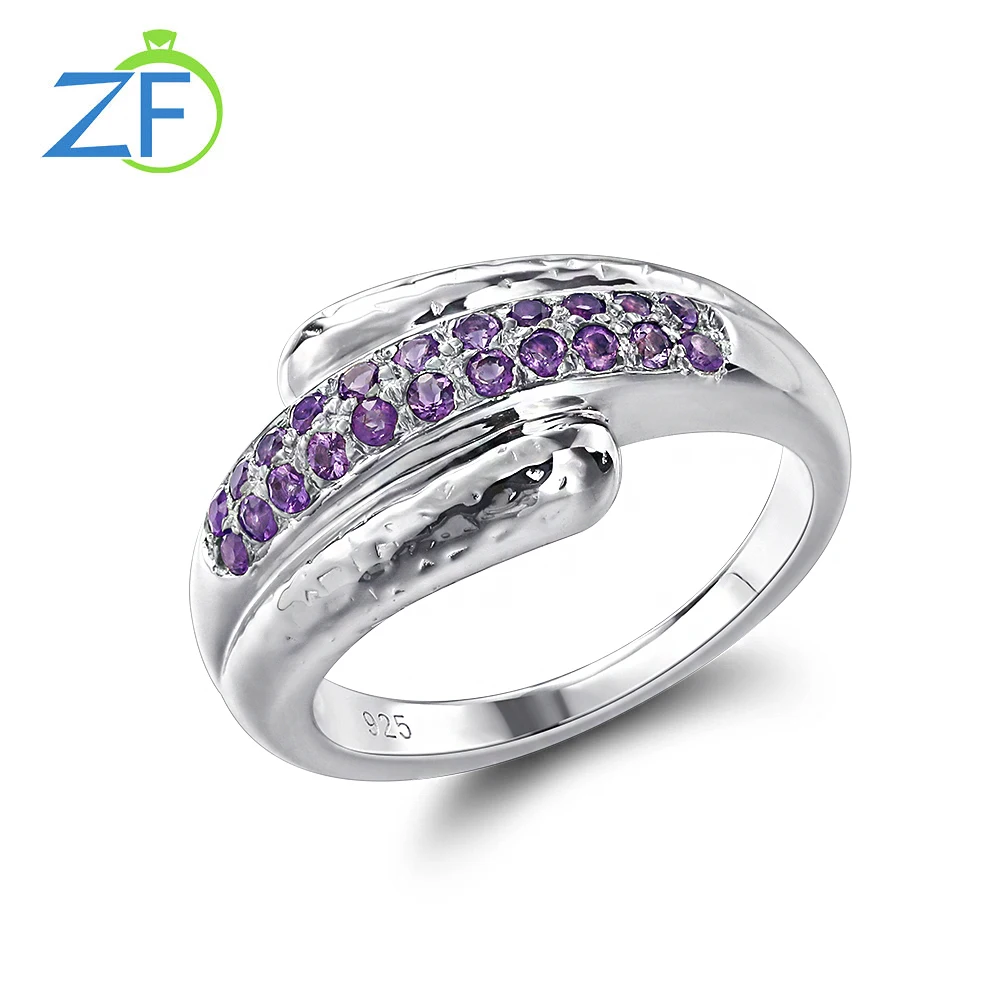 

Простые Женские Ювелирные изделия GZ ZONGFA из натурального аметиста 925 стерлингового серебра