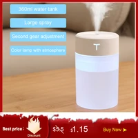 portable 360ml usb air humidifier large capacity car air diffuser purifier atomizer for aroma in home office with night light