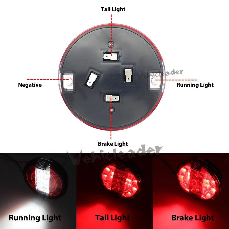 Круглый задний фонарь стоп сигнал поворотный 24 В 20 светодиодов 5 дюйма|Система