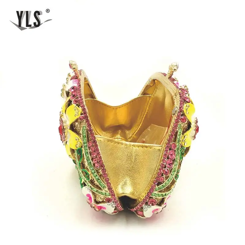 YLS, женские роскошные стразы, клатч, кошелек, модный цветок, кристалл, вечерние сумки, для коктейля, свадьбы, вечеринки, сумочка для выпускного вечера