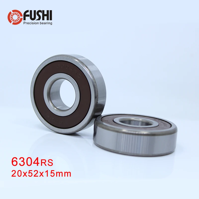 

6304RS Bearing ABEC-3 (2 PCS) 20*52*15 mm Deep Groove 6304-2RS Ball Bearings 6304RZ 180304 RZ RS 6304 2RS EMQ Quality