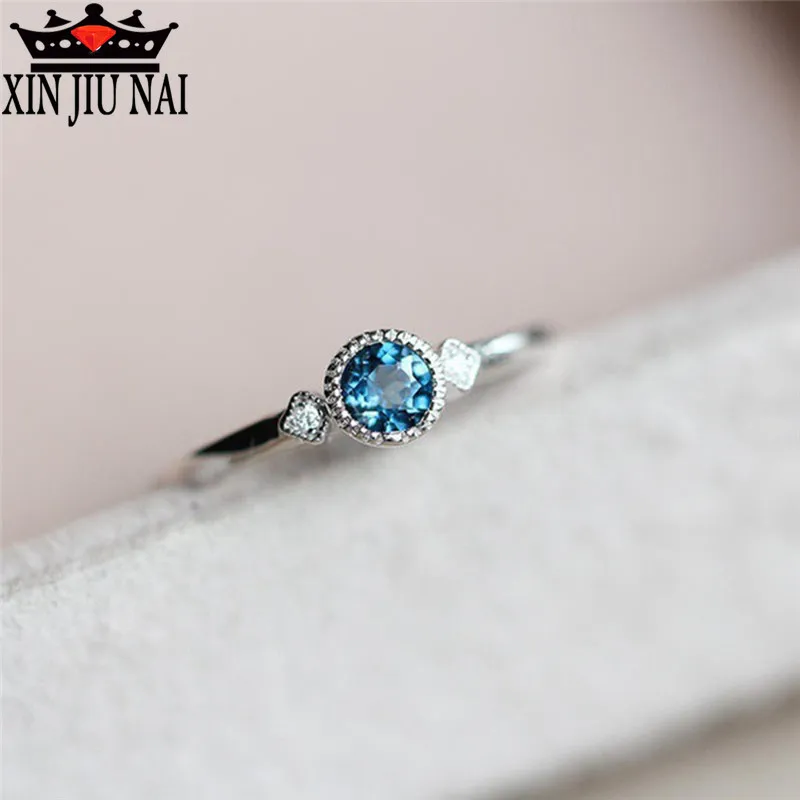 Женское классическое кольцо из серебра 925 пробы с синим/зеленым драгоценным