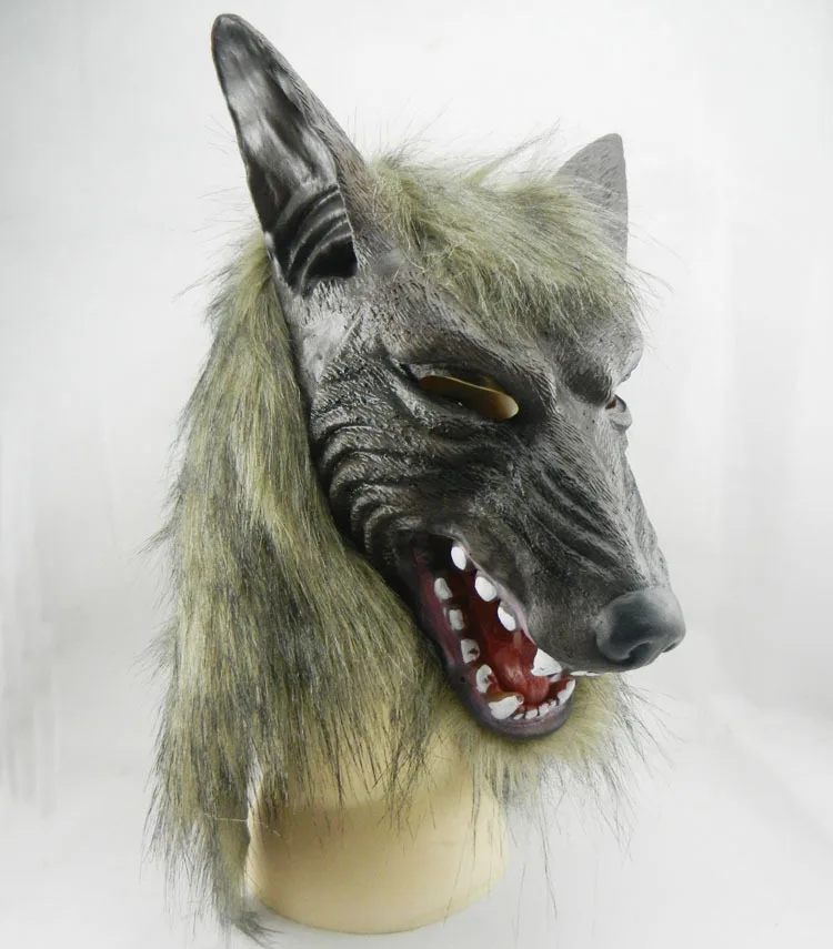 New Halloween Creepy Animal Full Head Grey Werewolf Wolf Mask | Тематическая одежда и униформа
