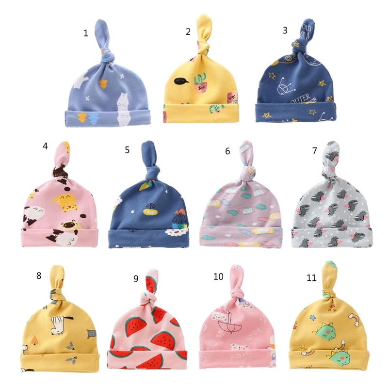 

Шапочка-бини с узлом для новорожденных, 1 шт., 0-6 месяцев