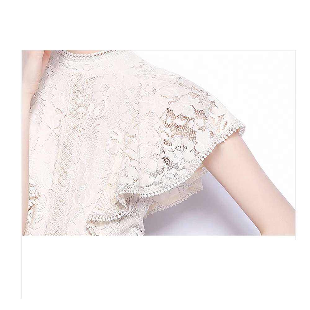 

Simgent Cloak Sleeve Dress Women Summer Lace Crochet Elegant Party Fashion Dresses Woman Clothing Robe Dentelle Jurken SG14141