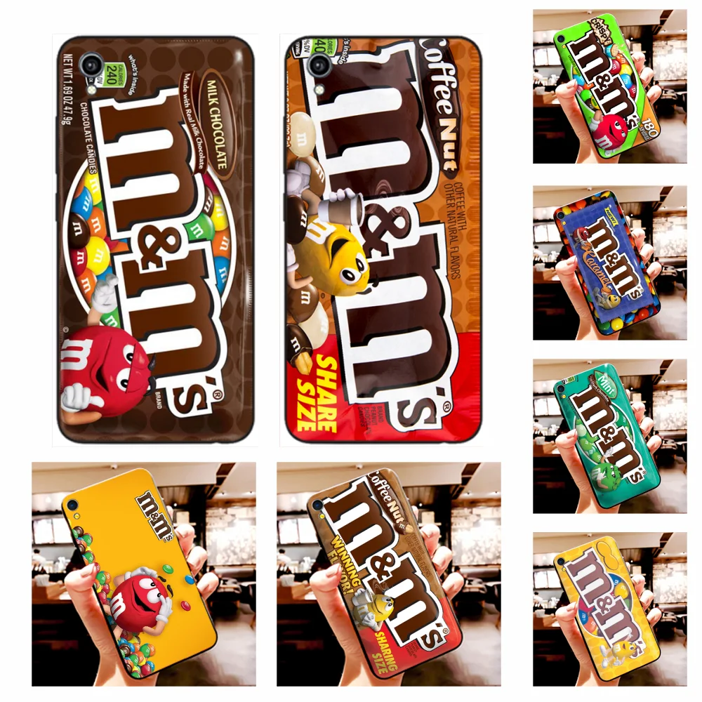 Чехол NBDRUICAI M &amp Ms с рисунком шоколада черный мягкий чехол для Vivo Y91c Y17 Y51 Y67 Y55 Y93 Y81S